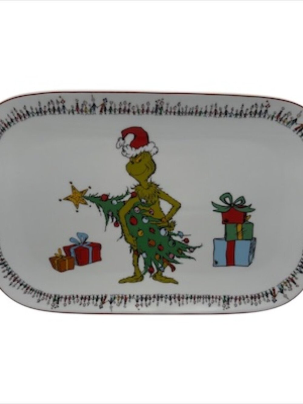 Williams Sonoma The Grinch Christmas Platter 14" NEW Porcelain Dr. Seuss Holiday
